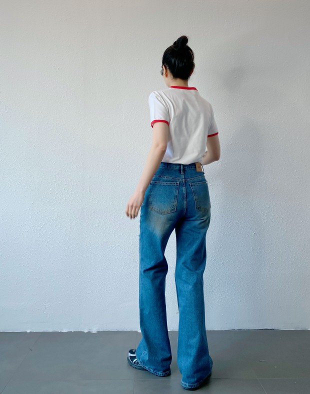 Washed Flares Jeans #250421